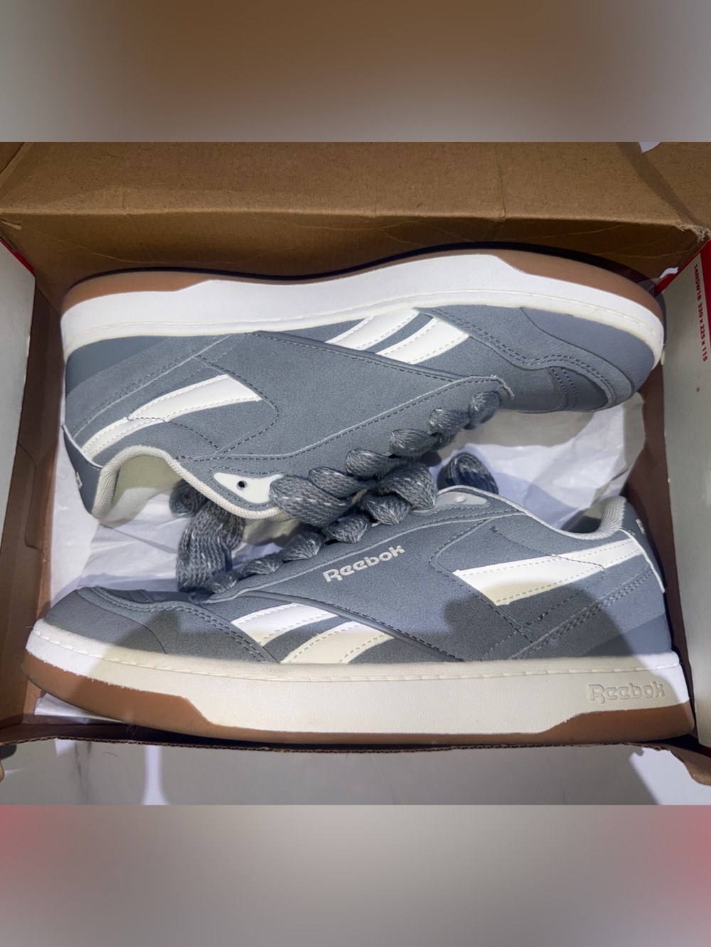 Reebok Men's Grey, White & Gum Low-Top Sneakers